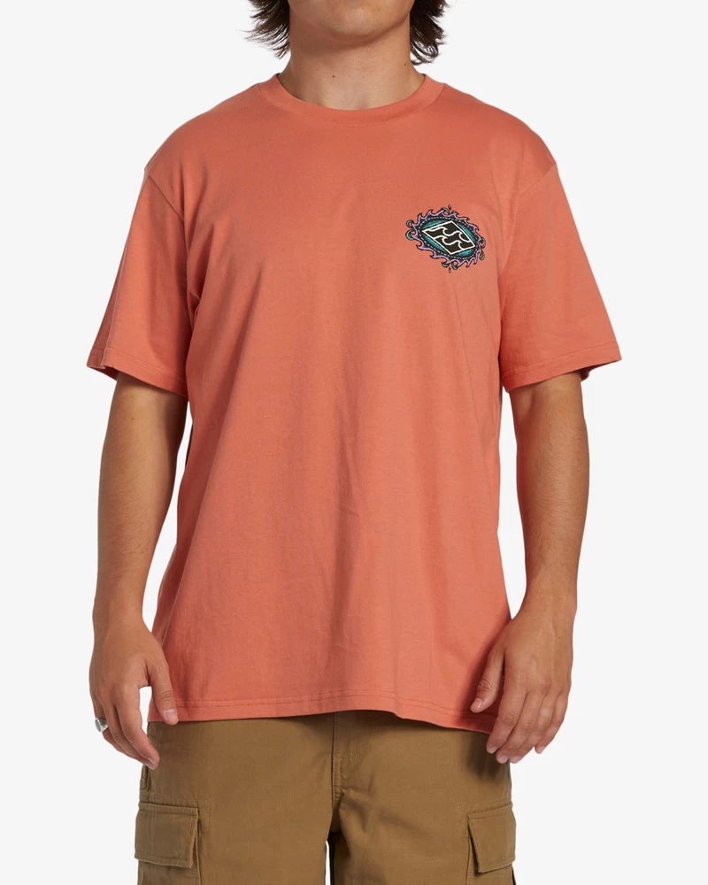 Billabong Crayon Wave Short Sleeve T-Shirt - Coral