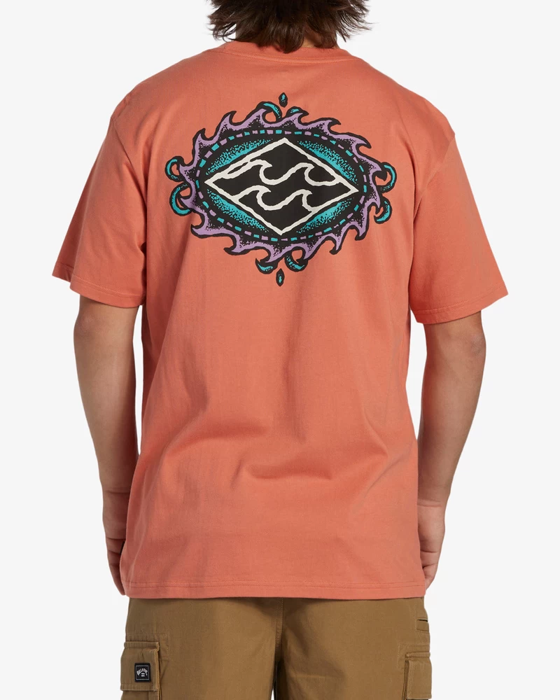 Billabong Crayon Wave Short Sleeve T-Shirt - Coral