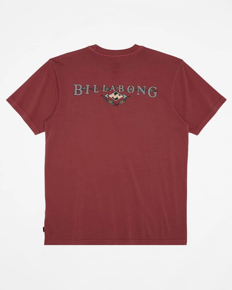 Billabong Crossboards Kısa Kollu Dalgalı Yıkanmış Tişört - Gül Tozu