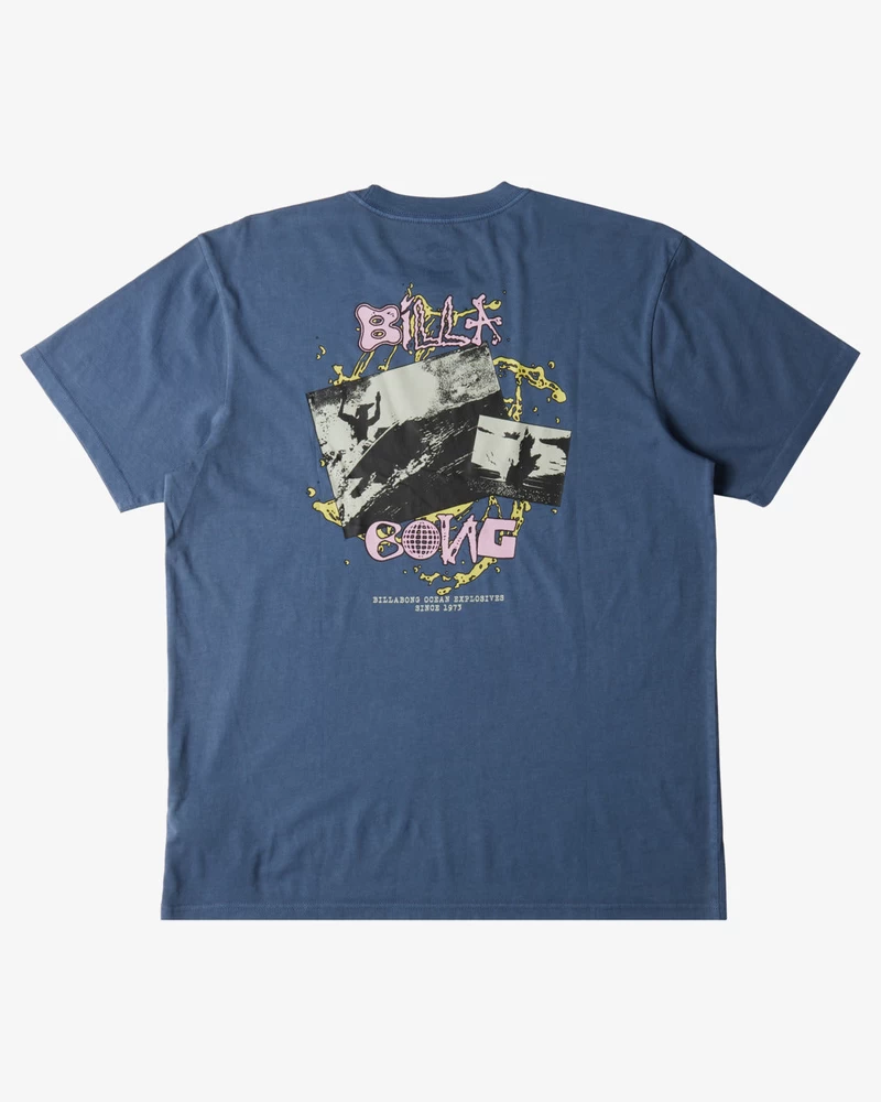 Billabong High Tide Short Sleeve Wave Washed T-Shirt - Slate Blue