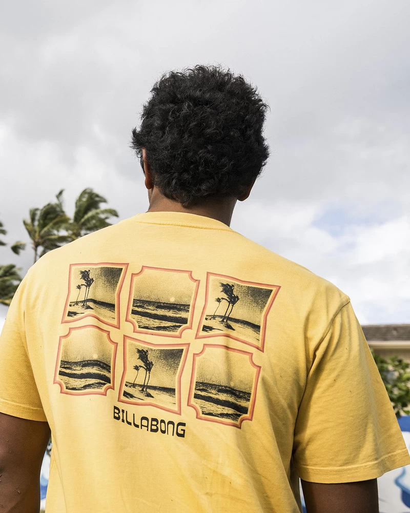 Billabong Yansımaları Kısa Kollu Dalgalı Yıkanmış Tişört - Narenciye