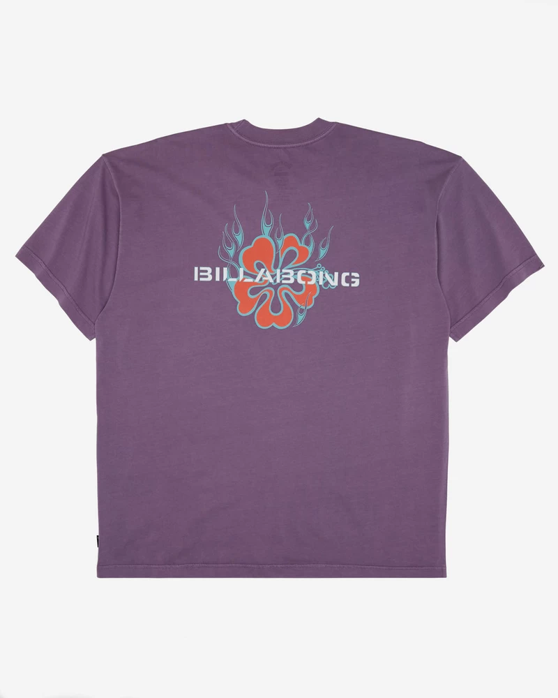 Camiseta Billabong Paradise Burning OG Manga Curta Wave Washed - Violeta Lavado