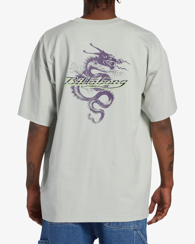 Camiseta Manga Curta Billabong Enter The Dragon Og - Grey Mist