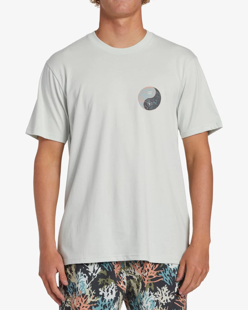 Camiseta De Manga Curta Billabong Coral Gardeners Yin Yang - Céu Claro