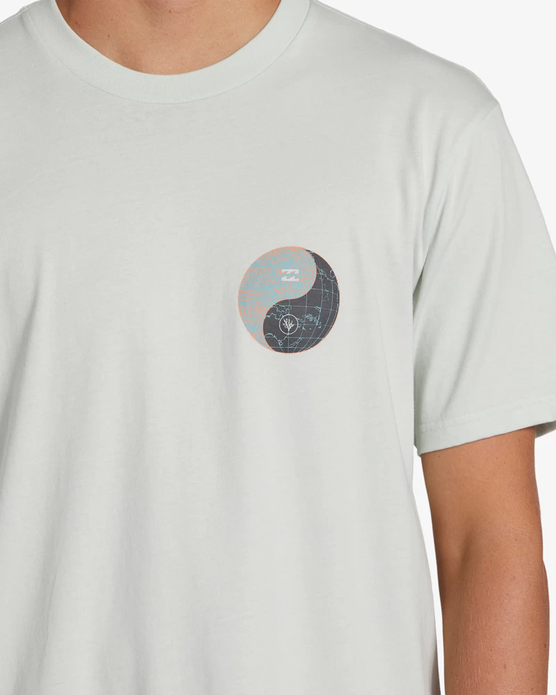 Camiseta De Manga Curta Billabong Coral Gardeners Yin Yang - Céu Claro