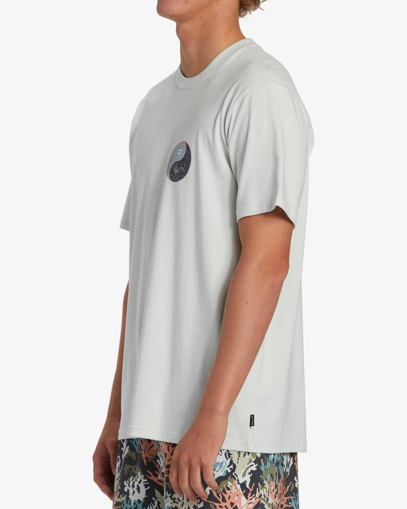 Camiseta De Manga Curta Billabong Coral Gardeners Yin Yang - Céu Claro