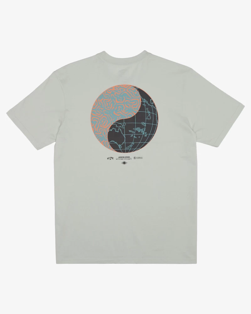 Camiseta De Manga Curta Billabong Coral Gardeners Yin Yang - Céu Claro