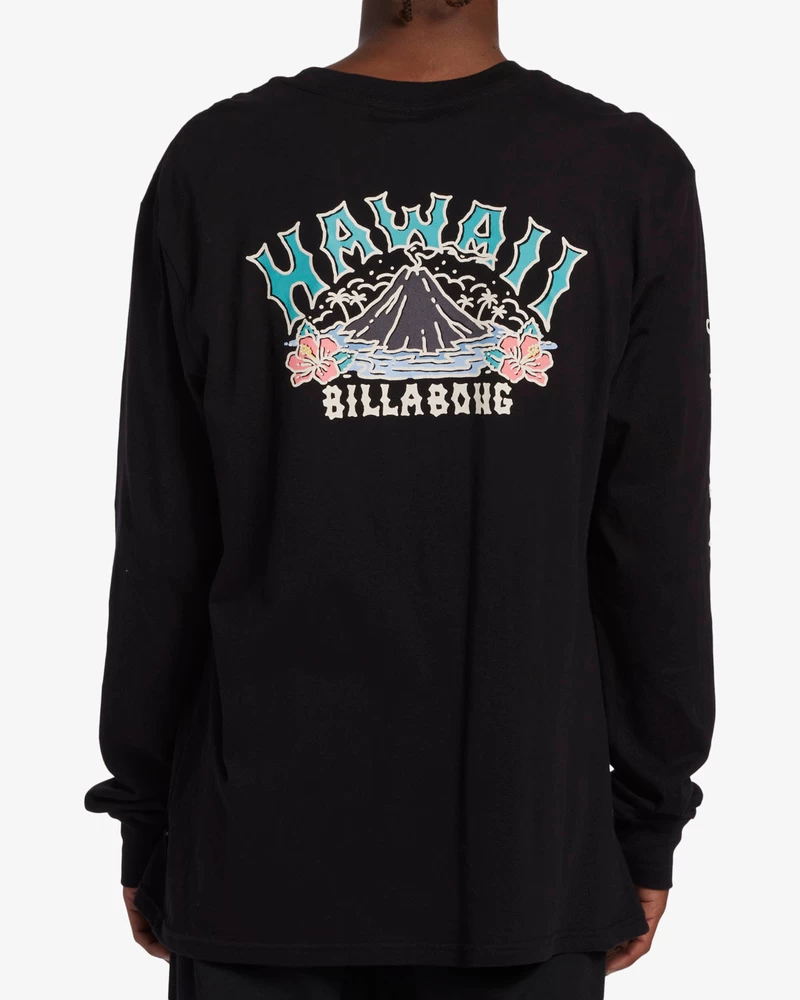 Camiseta Manga Longa Billabong Arch Hawaii - Preta
