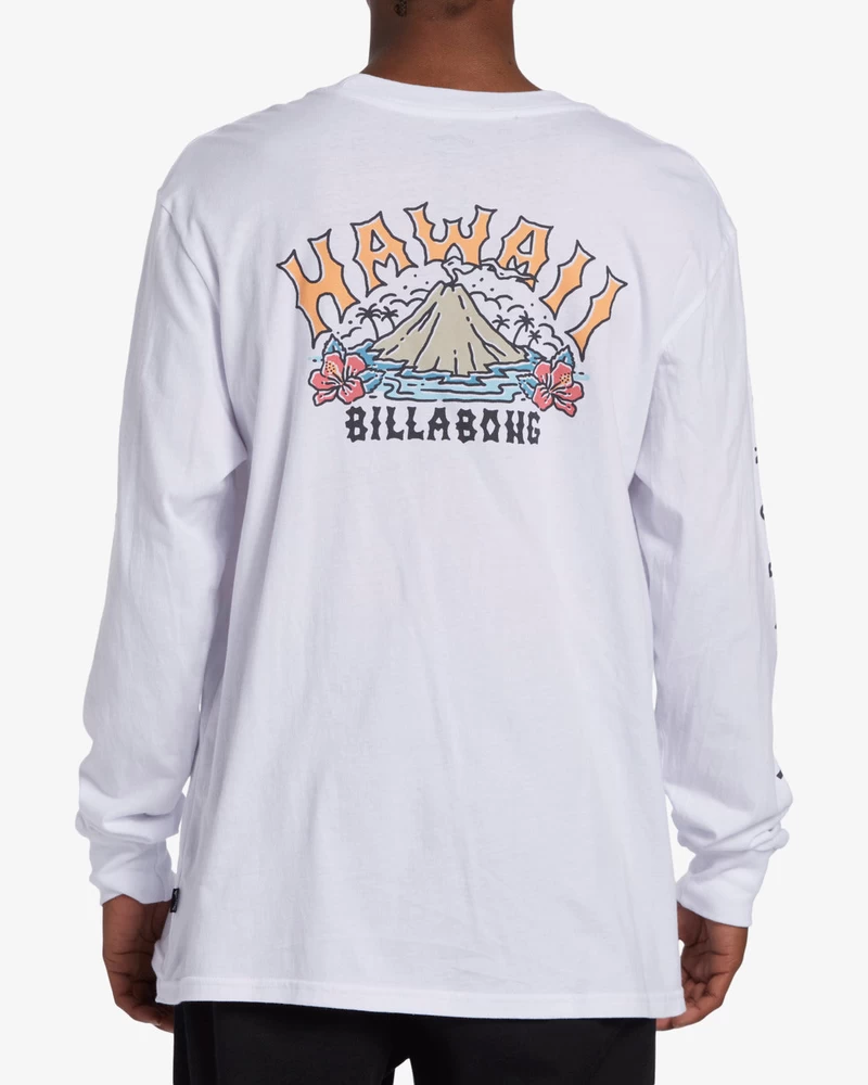 Camiseta Manga Longa Billabong Arch Hawaii - Branca