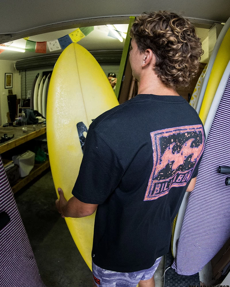 Majica S Kratkimi Rokavi Billabong Crayon Wave - črna