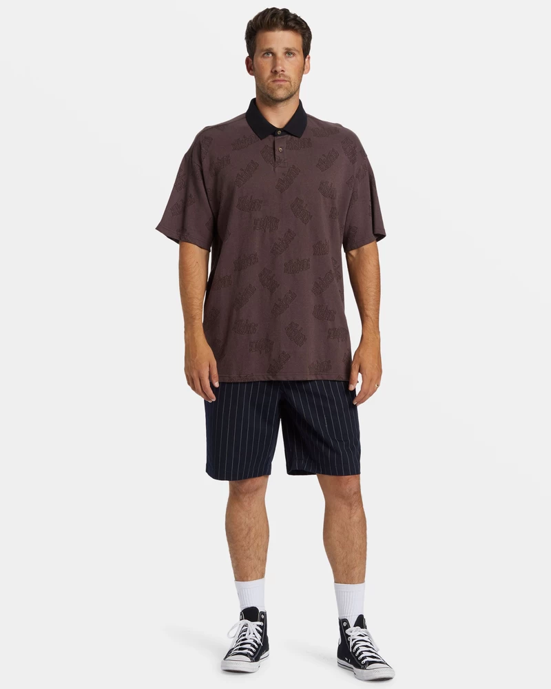 Billabong Shibuya Short Sleeve Polo T-shirt - Plum