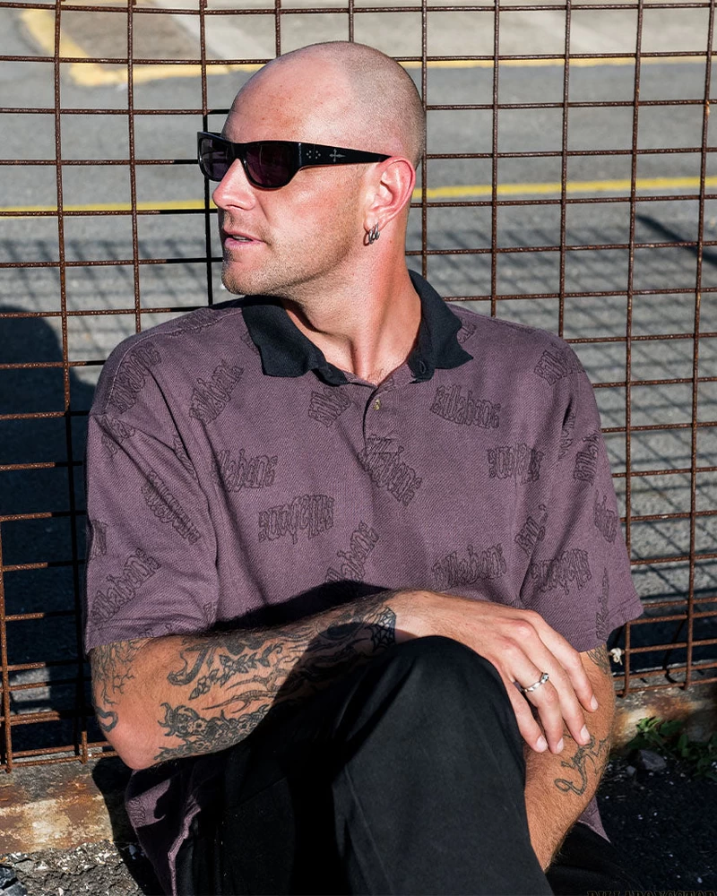 Billabong Shibuya Polo Marškinėliai Trumpomis Rankovėmis - Slyvų Spalvos