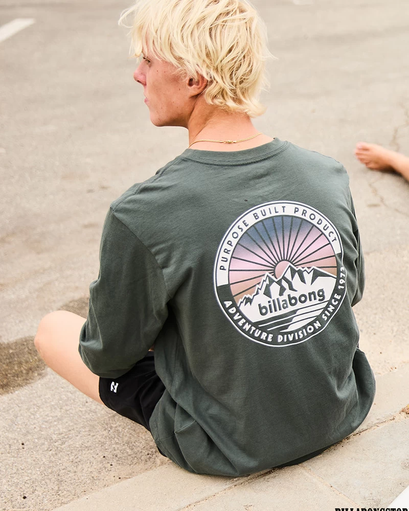 Camiseta Manga Longa Billabong Rockies - Verde Ardósia