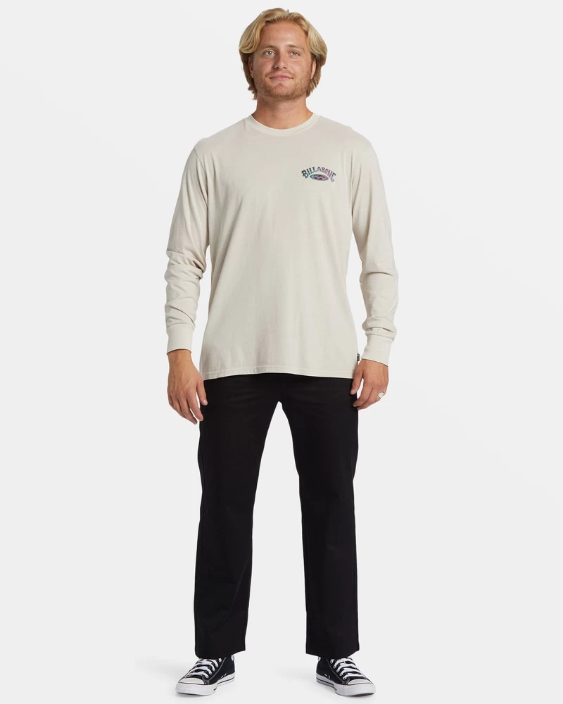 Billabong Arch Wash Long Sleeve T-shirt - Stone