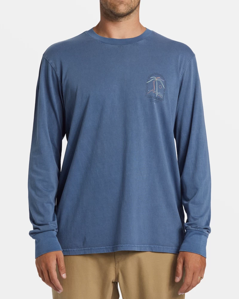 Billabong Vacay Tričko S Dlhým Rukávom - Bridlicovo Modré