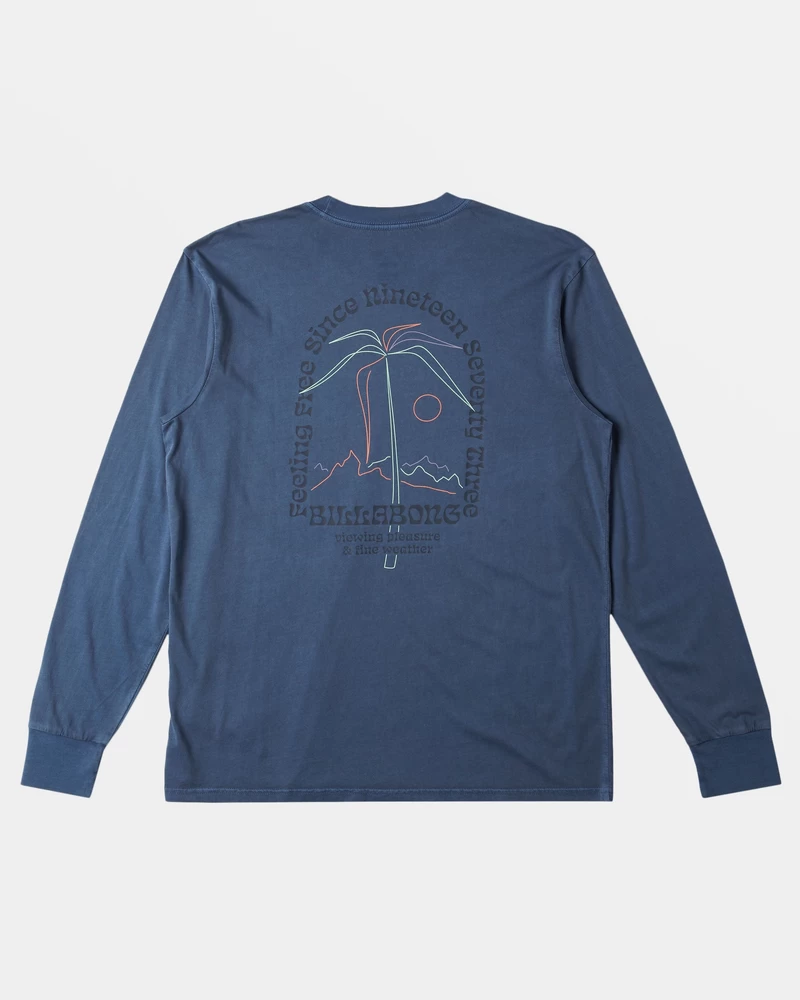 Billabong Vacay Tričko S Dlhým Rukávom - Bridlicovo Modré