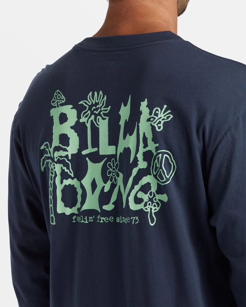 Billabong Shady Pikkade Varrukatega T-särk - Tolmune Tumesinine