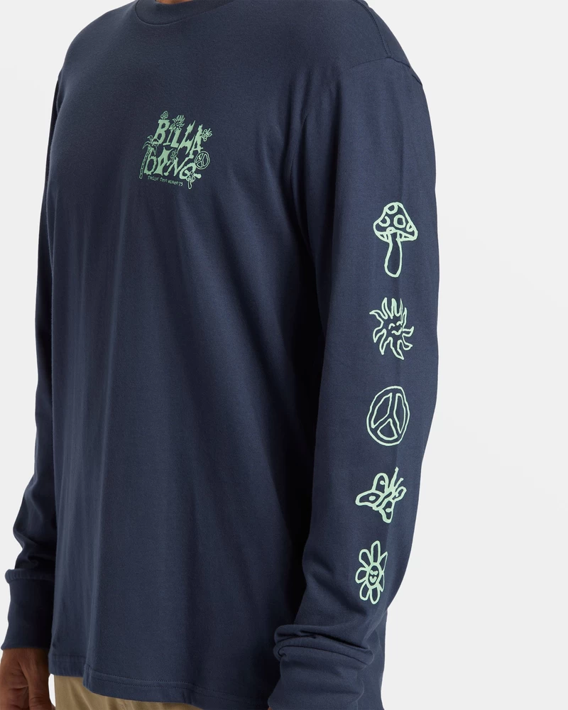 Billabong Shady Pikkade Varrukatega T-särk - Tolmune Tumesinine