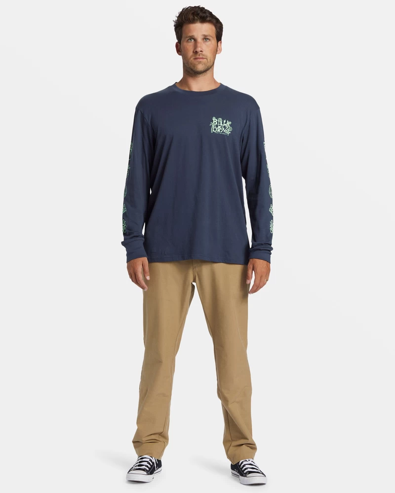 Billabong Shady Pikkade Varrukatega T-särk - Tolmune Tumesinine