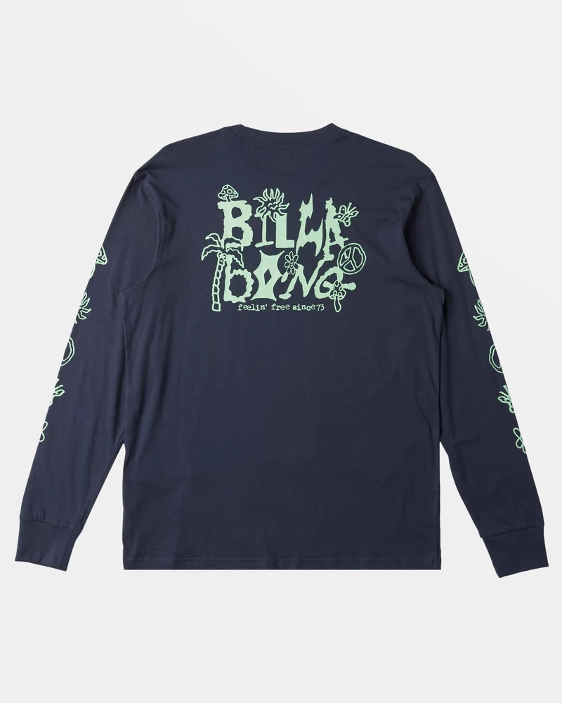 Billabong Shady Pikkade Varrukatega T-särk - Tolmune Tumesinine