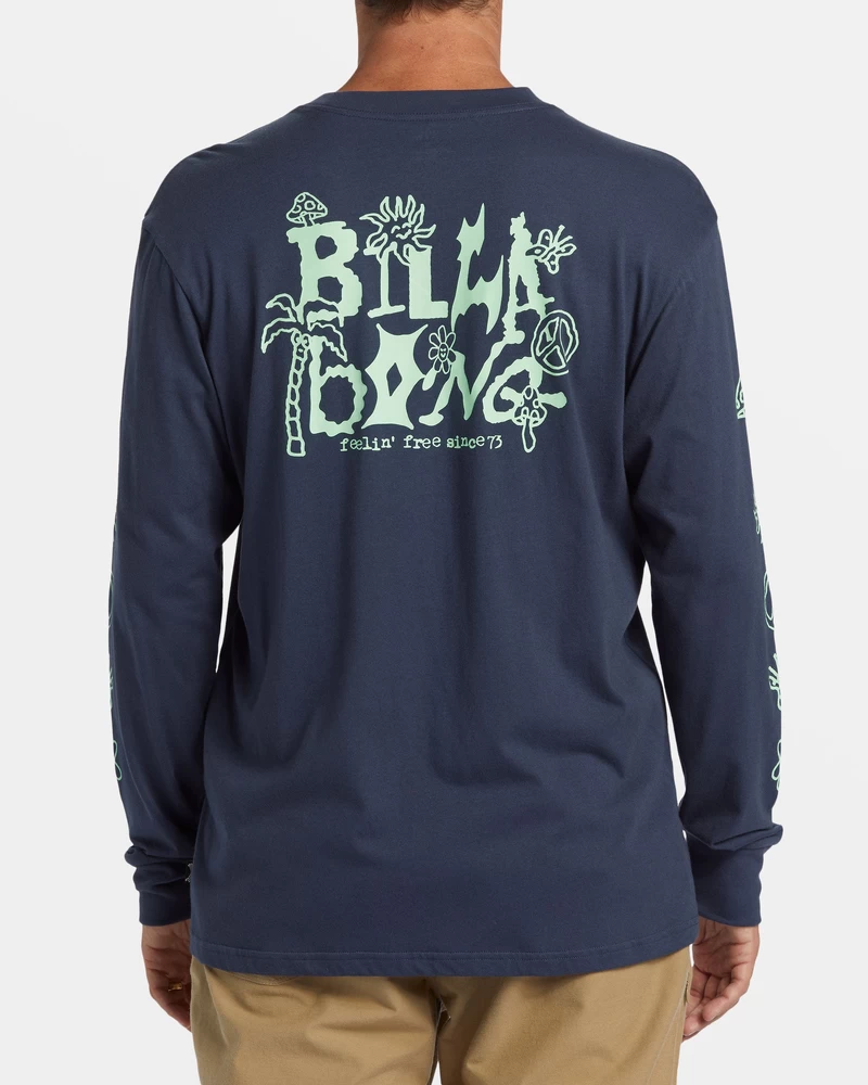 Camiseta Manga Longa Billabong Shady - Azul Marinho