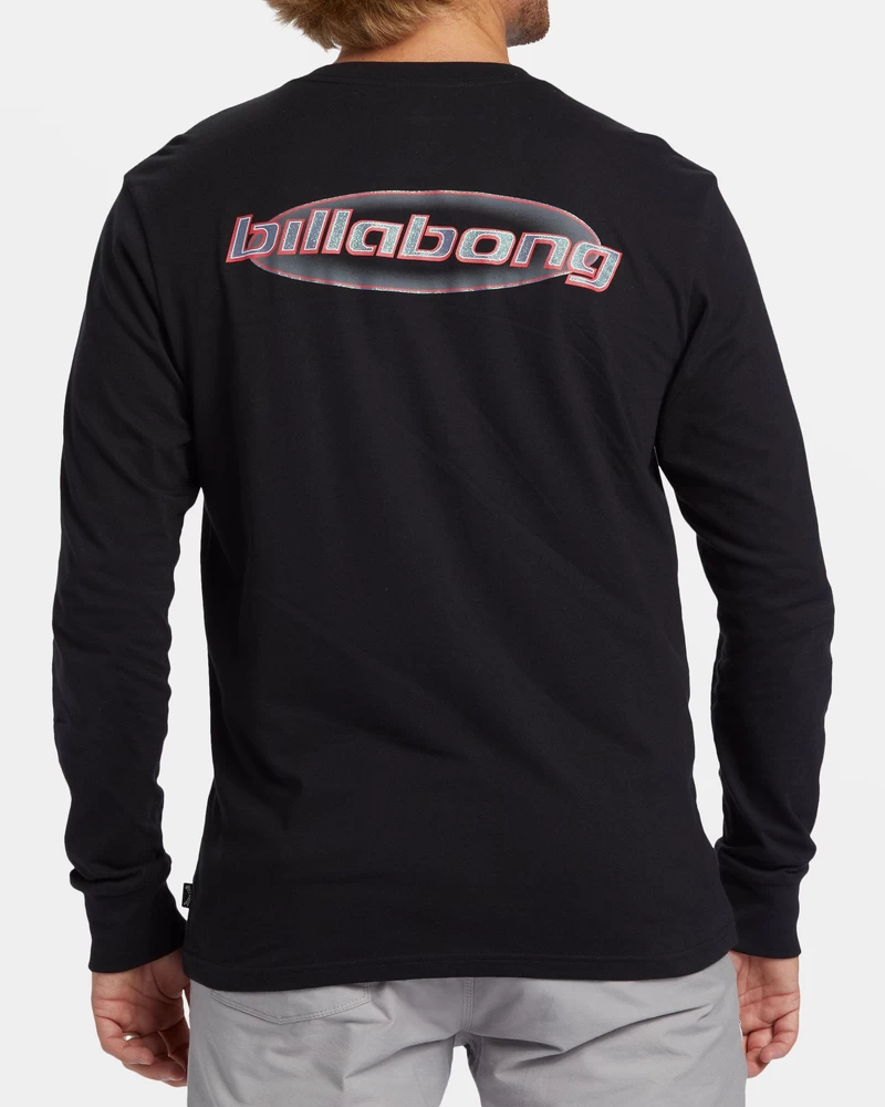 Billabong Ommuurd T-shirt Met Lange Mouwen - Zwart