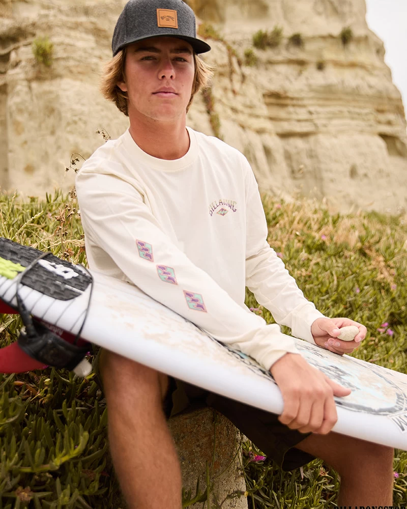Billabong Crayon Wave Long Sleeve T-shirt - Off White
