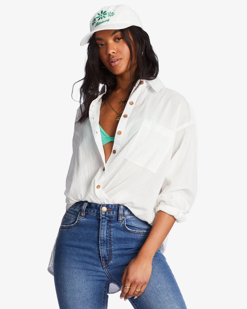 Billabong Pappa Cap Strapback Lue - Hvit Multi