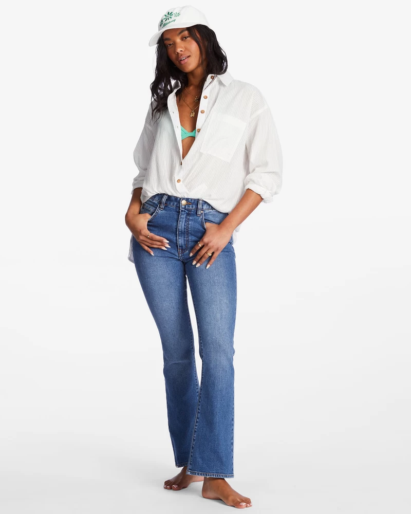 Billabong Pappa Cap Strapback Lue - Hvit Multi