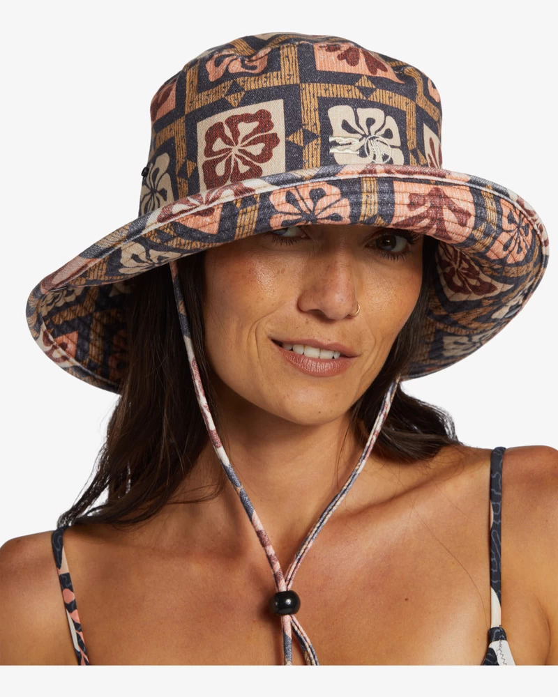 Billabong Corals Wide Brim Bucket Hat - Black Multi