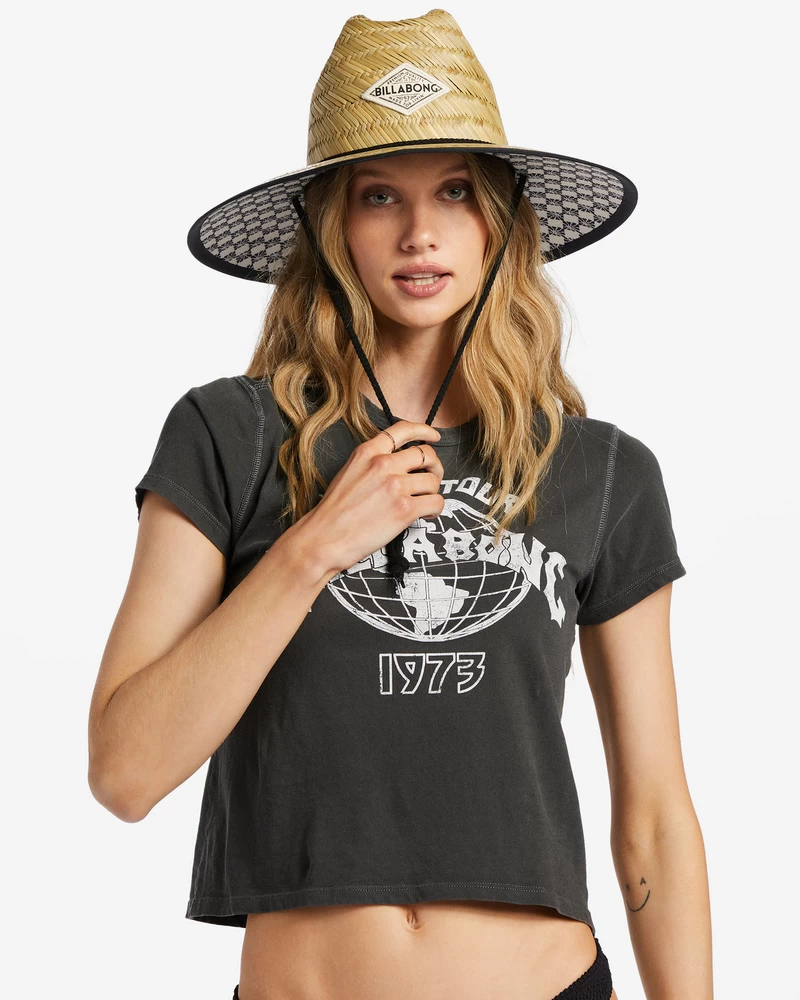 Billabong Tipton Straw Lifeguard Hat - Black Pebble