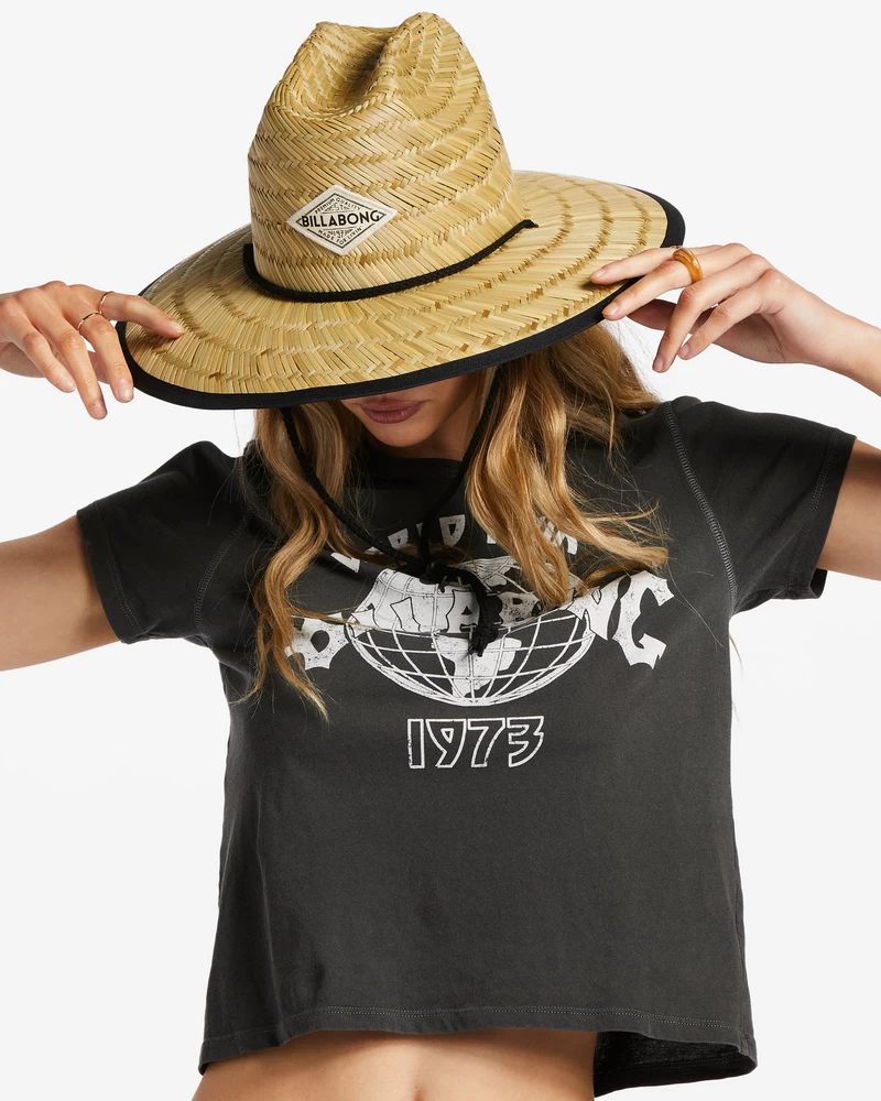 Billabong Tipton Straw Lifeguard Hat - Black Pebble