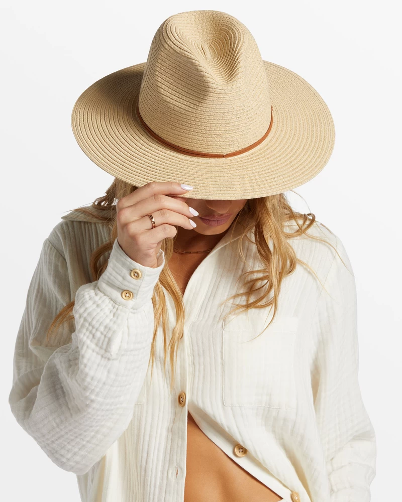 Billabong Tides Packable Straw Fedora - Natural