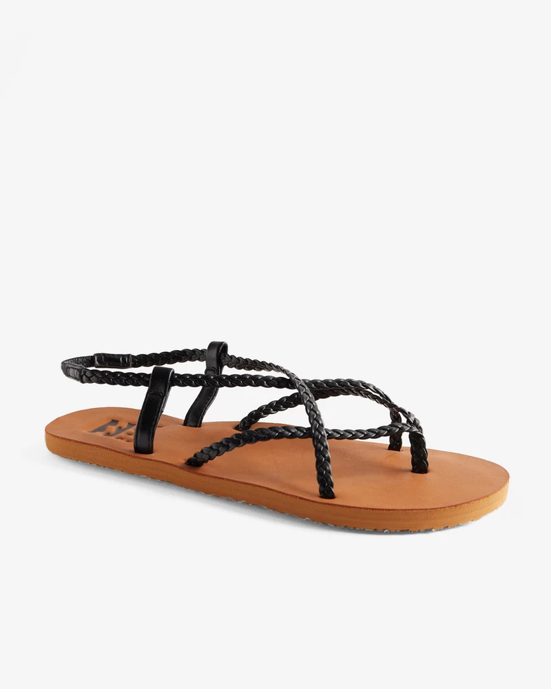 Billabong Crossing By Braided Sandals - Off Black