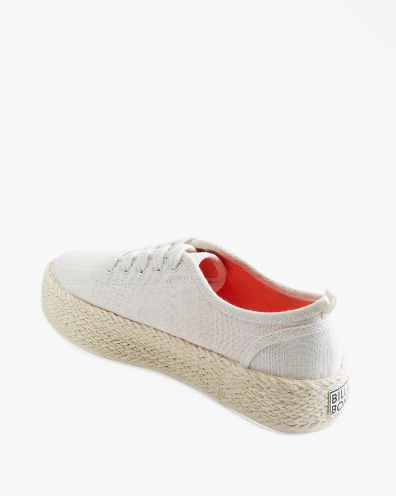 Billabong Puebla Canvas Platform Shoes - White