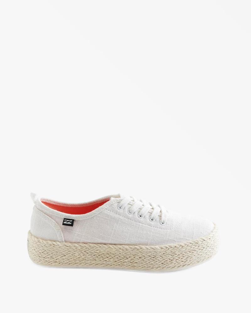 Billabong Puebla Canvas Platform Shoes - White