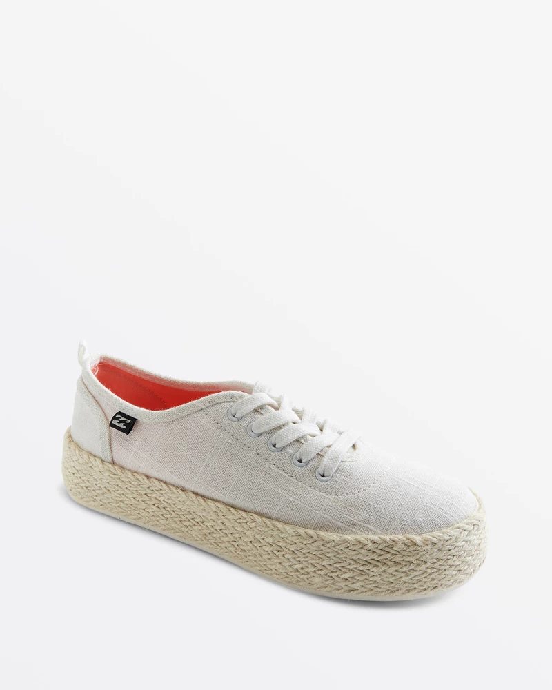 Billabong Puebla Canvas Platform Shoes - White