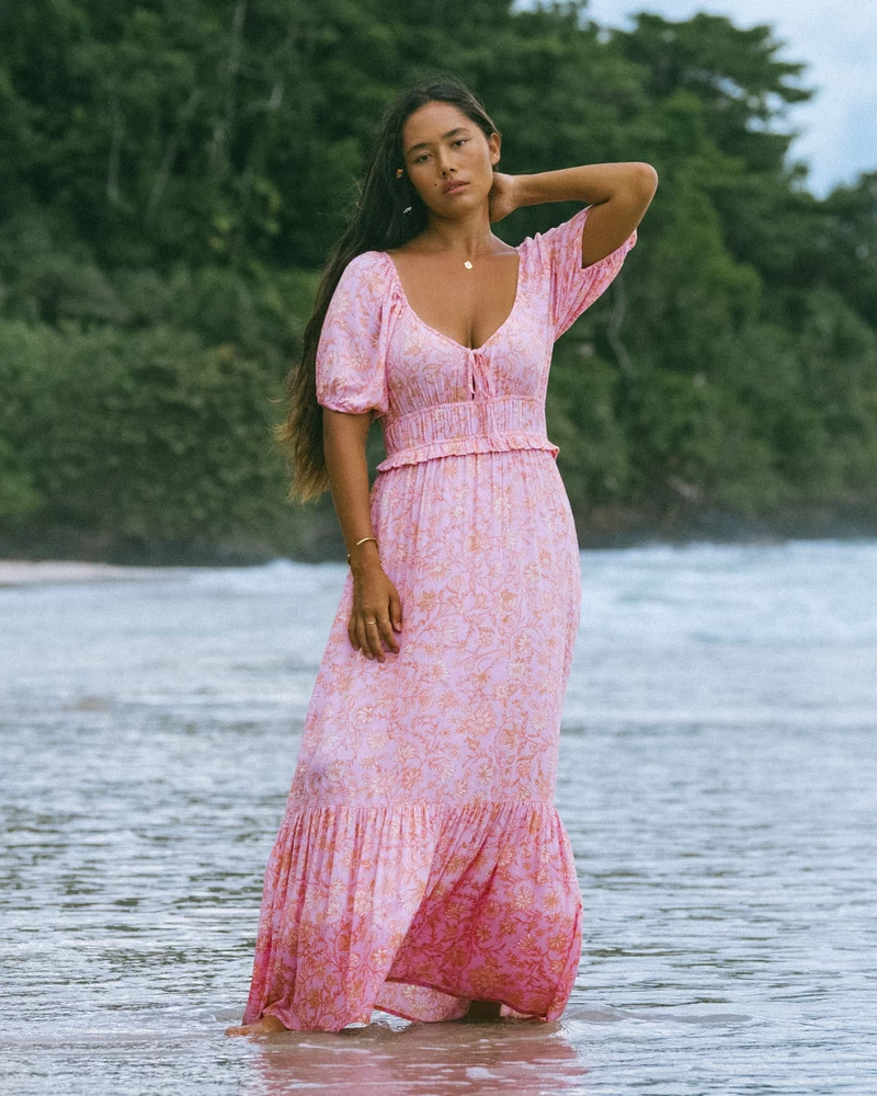 Billabong Sweet On You Maxi Kleita - Rozā Takas