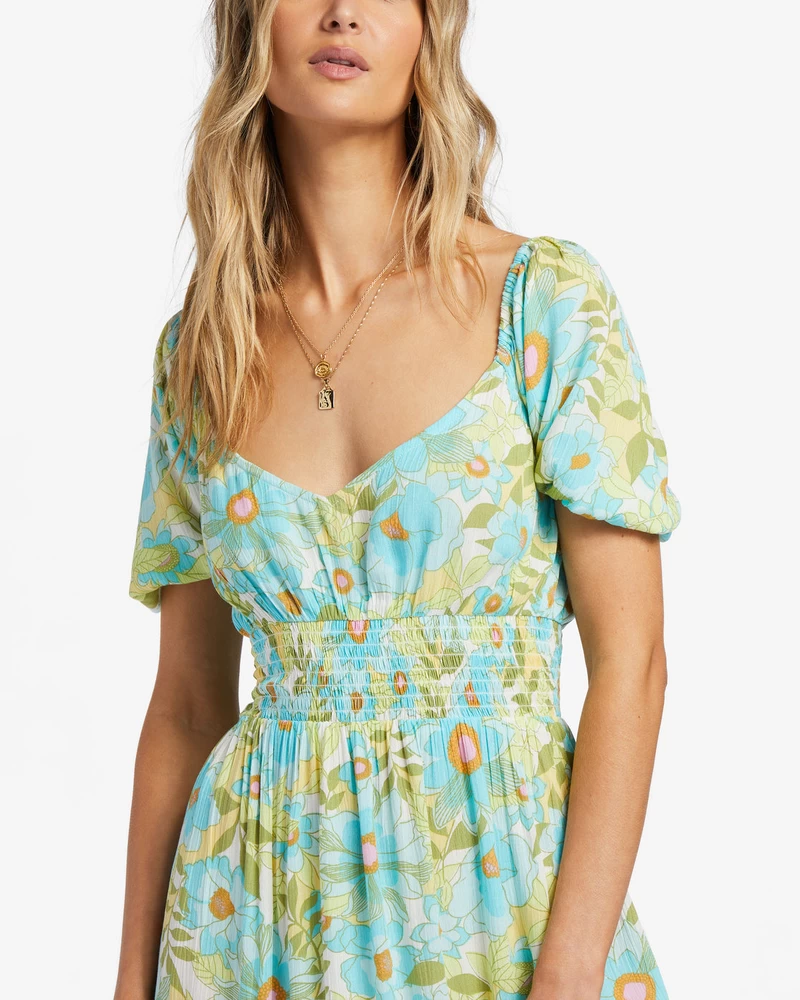 Billabong Something Pretty Mini Dress - Ocean Eyes