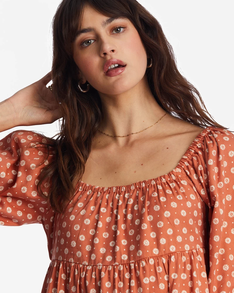 Billabong Love Crush Babydoll Dress - Brick
