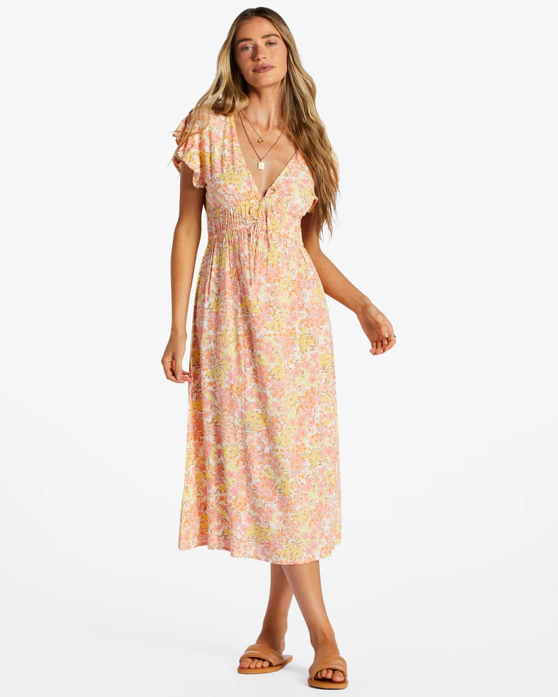 Vestido Midi Billabong Picnic Date - Paloma