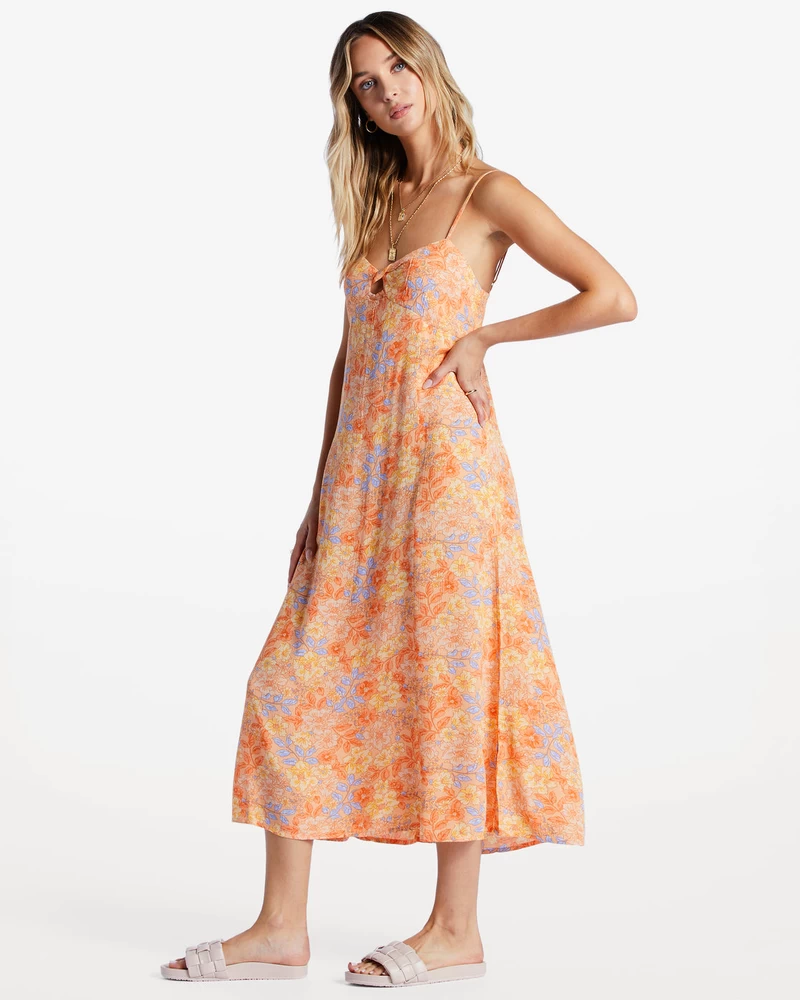 Billabong Last Sunset Midi Dress - Light Melon
