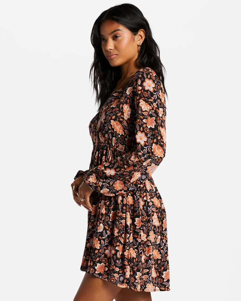 Billabong Sweetest Dream Mini Dress - Black Pebble