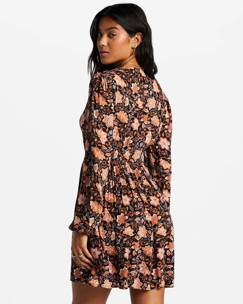 Billabong Sweetest Dream Mini Dress - Black Pebble