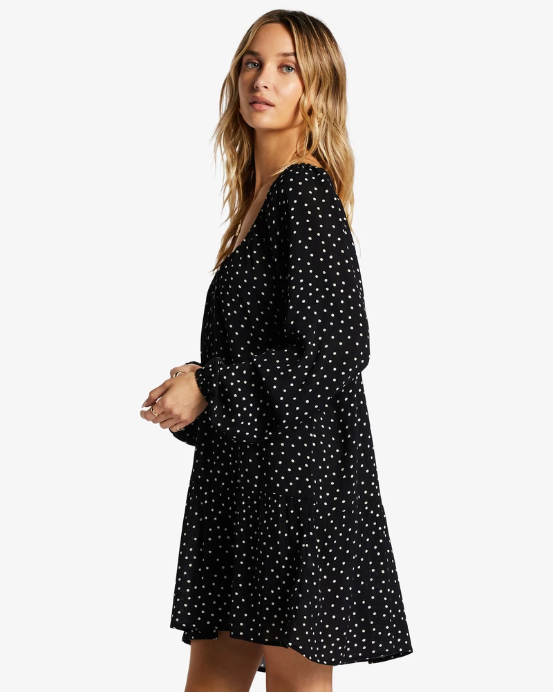 Billabong Lucky You Babydoll Dress - Black Sands
