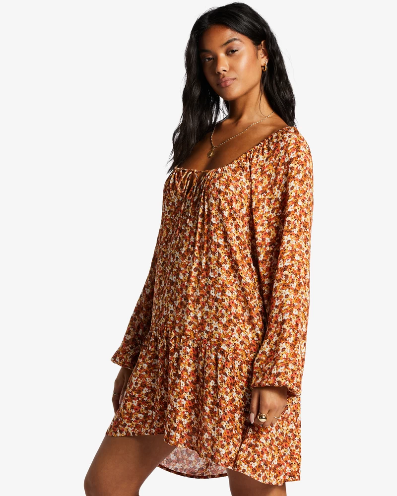 Billabong Lucky You Babydoll Dress - Mocha