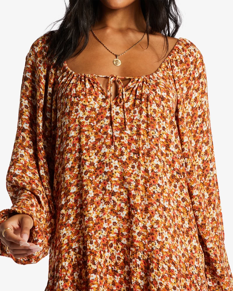 Billabong Lucky You Babydoll Dress - Mocha
