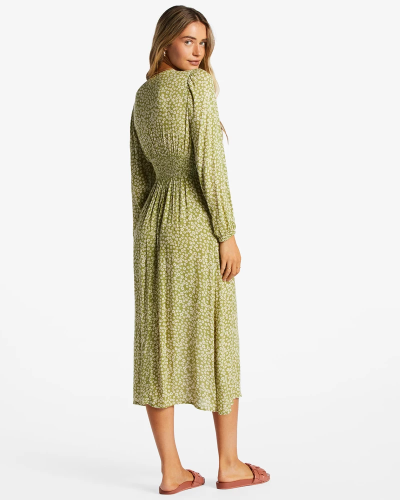 Billabong Cool Nights Midi Dress - Green Eyes