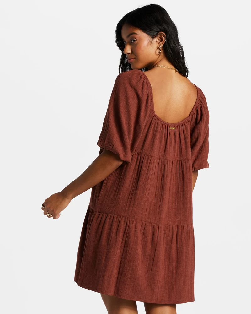 Billabong Fall For Ya Babydoll Dress - Mocha