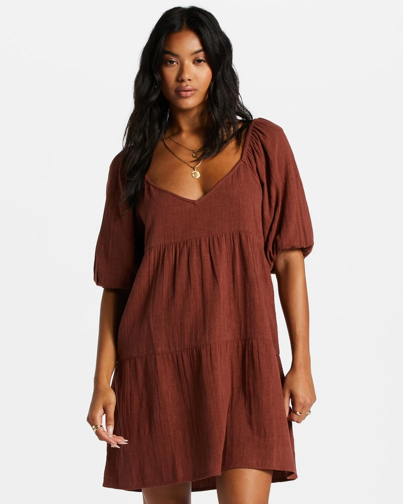 Billabong Fall For Ya Babydoll Kjole - Mokka